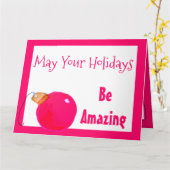 明るいピンク非スタ伝統的イル カード (黄色い花)