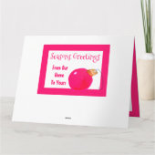 明るいピンク非スタ伝統的イル カード (裏面)