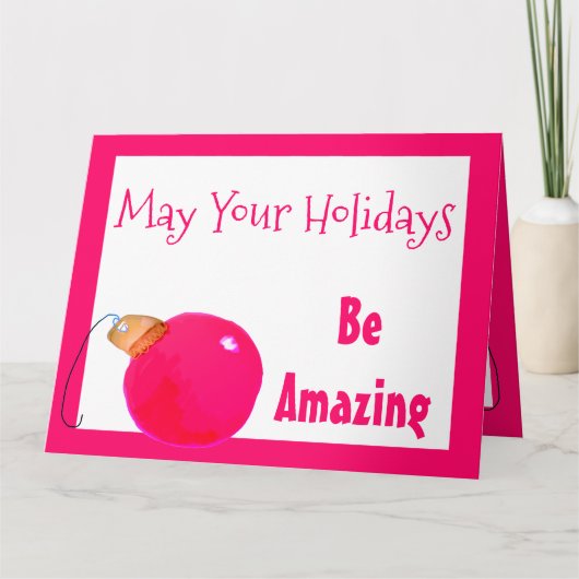 明るいピンク非スタ伝統的イル カード (正面)