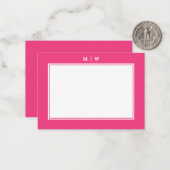 明るいピンク2ミニマ縁どリストモノグラム ノートカード (正面/裏面インサイチュ)