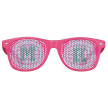 明るいピンク/アクアXパターングローブデザイン（モノグラム付）