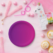 明るいピンク+紫グラデーションカラー紙プレート ペーパープレート (パーティー)