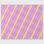 明るいピンク、黄、紫のストライプ ラッピングペーパー (フラット)