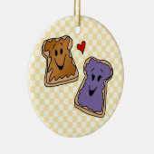 明るいピーナッツバターとゼリーの漫画の友人 セラミックオーナメント (右)
