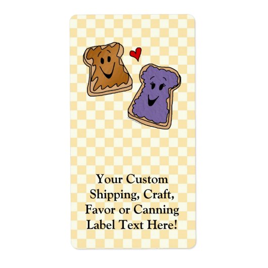 明るいピーナッツバターとゼリーの漫画の友人 ラベル (正面)
