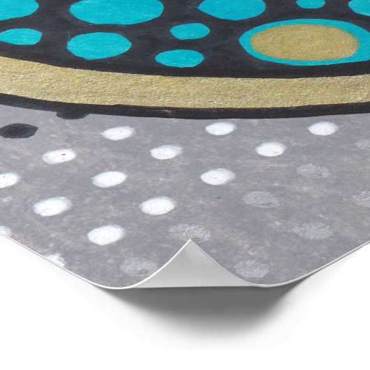 明るいファンキーアメーバ、カーキードードル、オリジナルアート ポスター (角)