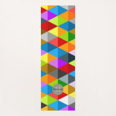 明るいファンキーカラフル三角形パターンモノグラム ヨガマット (正面)