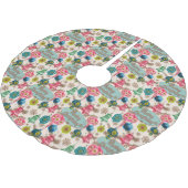 明るいファンキーレトロクリスマス ブラッシュドポリエステルツリースカート (アングル)