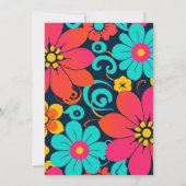 明るいファンキー花 – レトロ – ドーパミンスタイル 招待状 (裏面)