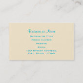 明るいファンシー青色の黒い縁ど蝶 名刺 (裏面)