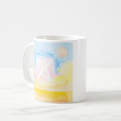 明るいフィールドとシェイプの空 コーヒーマグカップ (正面左)