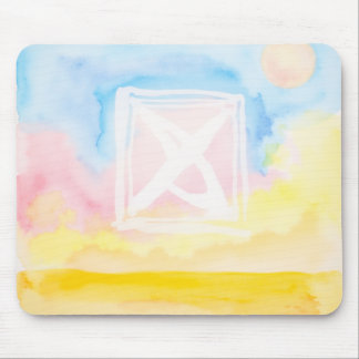 明るいフィールドとシェイプの空 マウスパッド