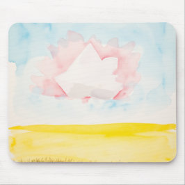 明るいフィールドとシェイプの空 マウスパッド