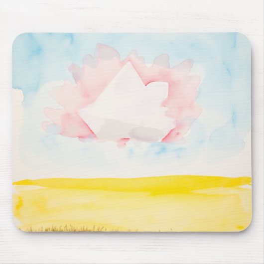明るいフィールドとシェイプの空 マウスパッド (正面)