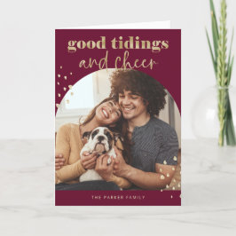 明るいフェイク金ゴールド | One Photo Archクリスマス シーズンカード