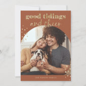 明るいフェイク金ゴールド | One Photo Archクリスマス シーズンカード (正面)