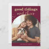 明るいフェイク金ゴールド | One Photo Archクリスマス シーズンカード (正面)