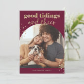 明るいフェイク金ゴールド | One Photo Archクリスマス シーズンカード (スタンド正面)