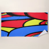 明るいフェスティバルのスプラッシュ ビーチタオル (正面)