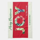 明るいフェスティバルの喜び世界へメリークリスマス キッチンタオル (縦)