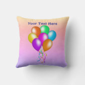 明るいフェスティバルバルーンとリボンがパステル クッション (裏面)