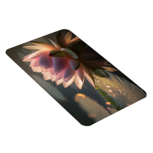 明るいフォトマグネットにピンクロータス マグネット (右側)