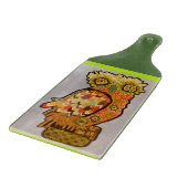 明るいフクロウの装飾的なガラスまな板のかい カッティングボード (角)