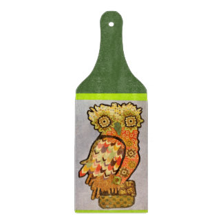 明るいフクロウの装飾的なガラスまな板のかい カッティングボード