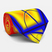明るいフラクタルの赤いオレンジ黄色および青 ネクタイ (ロール)