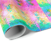 明るいフラクタルタイ染料クリスタルスノーフレーククリスマス ラッピングペーパー (ロールコーナー)