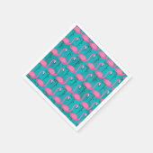 明るいフラミンゴ模様 |イニシャルの追加2 スタンダードカクテルナプキン (角)