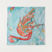 明るいフラミンゴ タペストリー (正面)