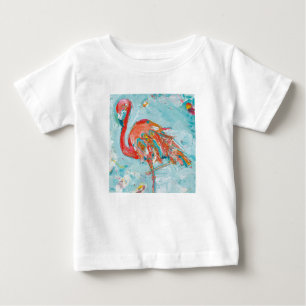 明るいフラミンゴ ベビーTシャツ