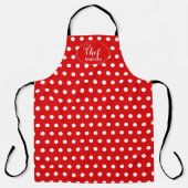 明るいフラメンコ白い赤い水玉模様パターンシェフ エプロン (正面)