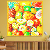 「明るいフルーツ」絵画かわいい買今 キャンバスプリント (インサイチュ (リビング))