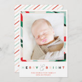 明るいフレームホリデーフォトカード シーズンカード (正面/裏面)