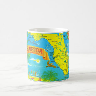 明るいフロリカラフルダポストカード地図マグカップ コーヒーマグカップ