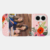 明るいフローラとドットカスタムの写真 Case-Mate iPhoneケース (裏面 (横))