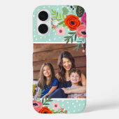 明るいフローラとドットカスタムの写真 Case-Mate iPhoneケース (裏面)