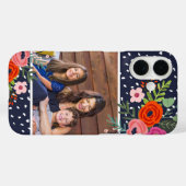 明るいフローラとドットカスタムの写真 Case-Mate iPhoneケース (裏面 (横))