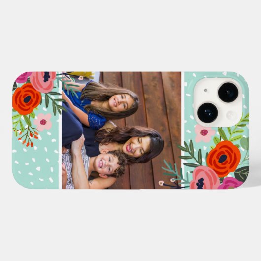 明るいフローラとドットカスタムの写真 Case-Mate iPhoneケース (裏面 (横))