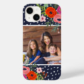 明るいフローラとドットカスタムの写真 Case-Mate iPhoneケース (裏面)