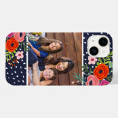 明るいフローラとドットカスタムの写真 Case-Mate iPhoneケース (裏面 (横))