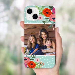 明るいフローラとドットカスタムの写真 Case-Mate iPhone 14ケース