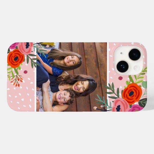 明るいフローラとドットカスタムの写真 Case-Mate iPhoneケース (裏面 (横))