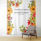 明るいフローラの水の色の壁の背景 タペストリー (インサイチュ)