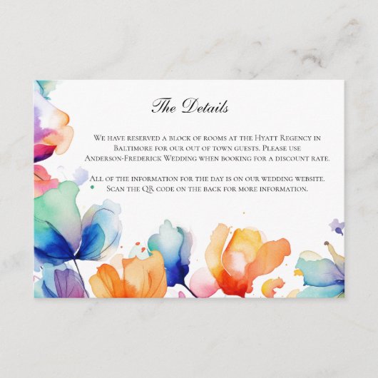 明るいフローラの結婚水色の詳細 エンクロージャーカード (正面)