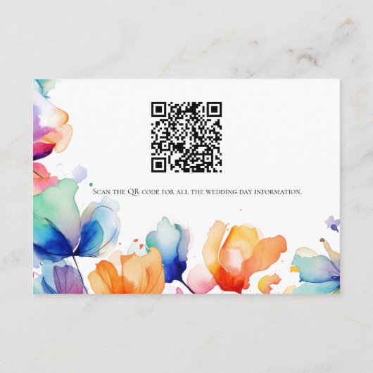 明るいフローラの結婚水色の詳細 エンクロージャーカード (裏面)