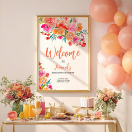 明るいフローラはっきりしたハンド絵を描卒業へようこそ ポスター