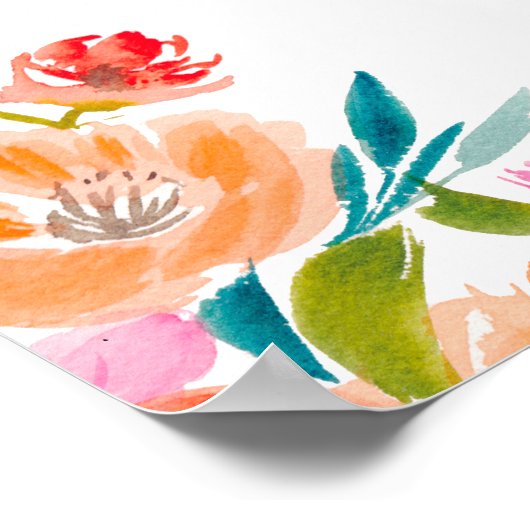 明るいフローラはっきりしたハンド絵を描卒業へようこそ ポスター (角)